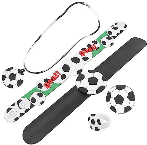 ibasenice 1 Satz Fußball-Party- Kinderparty-Finger Fußball-schlagarmband Schlagarmband Für Kinder Fußball-silikonarmband Fußballparty Zugunsten Abzeichen Mädchen PVC Spielzeug