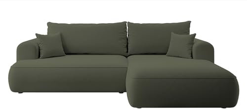 Selsey Sofa Ecksofa Eckcouch Schlafsofa Couch Mit Stauraum Schlaffunktion Pflegeleicht Polyurethanschaum L Form Links OVO Creme Veloursoptik Castel