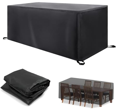HYFBH Schutzhülle Gartenmöbel Winterfest, 290x90x70cm/LxBxH 420D Oxford Gewebe Abdeckung für Gartenmöbel, Wasserdicht Anti-UV Abdeckplane Gartenmöbel für Gartentische Terrassenmöbel Rechteckig