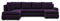 Mebligo - Ecksofa mit Schlaffunktion und Bettkasten Tokio II PRO, 300 cm Breit, Wohnzimmer Eckcouch Ottomane Links, Sofa Velour mit Bettfunktion - Sofa Lila (Kronos 37)