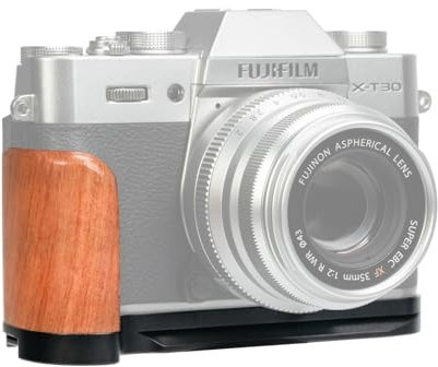 L-Halterung aus Holz für Fuji Fujifilm X-T30 II X-T30 X-T20 X-T10 Anti-Rutsch-Halterung, mit Akku-Speicherkartenfach und Lautsprecherloch, ersetzt MHG-XT10