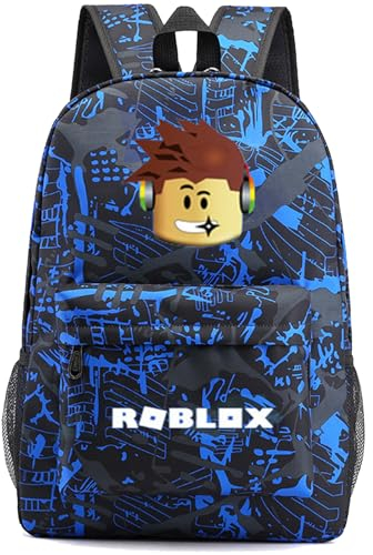 Kindergarten Roblox Rucksack Roblox,Roblox teenager Rucksack,Roblox Cartoon Anime Schulrucksack,für Kinder Jungen und Mädchen Teenager
