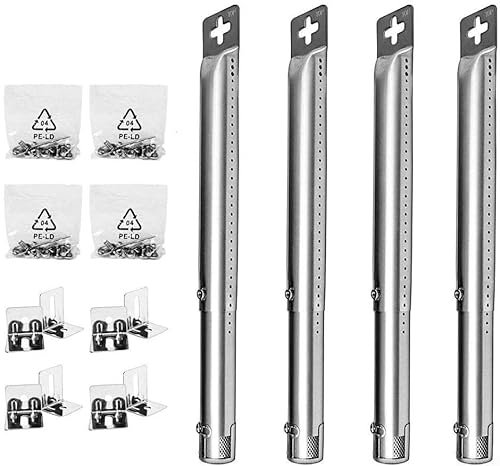 Lot de 4 brûleurs à gaz universels de rechange universels pour barbecue à gaz en acier inoxydable