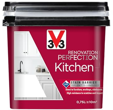 V33 Renovation Perfection - Vernice per cucina, colore: Quarzo Nero, 750 ml