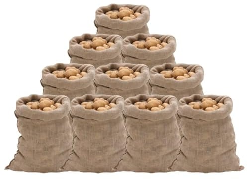 vidaXL Sacos de Yute 10 Unidades 60x105 cm 100% Yute 220 g/m²