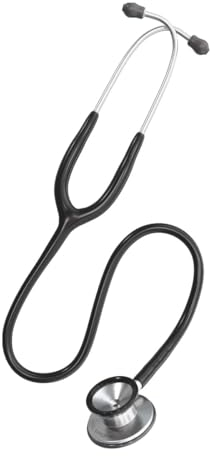 DocCheck Stethoskop Lausch – Doppelkopf-Bruststück, Dickwandiges Einschlauchsystem, Anpassbare Ohrbügel, Inkl. Namensschild & Ersatzteil-Set, Latexfrei, 77 cm, 190 g (Schwarz)