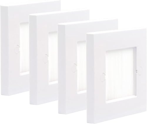VCELINK Wall Plate, Pass Through Insert for Cable Management, Single Gang Cable Entry/Exit Brush Faceplate, 4 Pack White