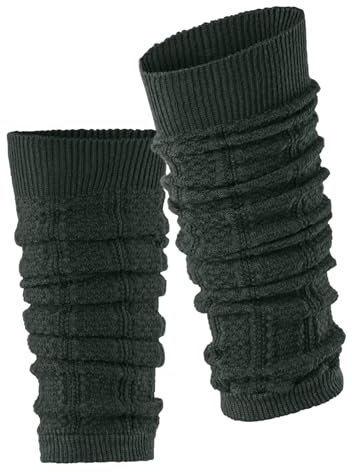 FALKE Damen Stulpen Needlepoint W Lw Baumwolle Wolle dick einfarbig 1 Paar, Grün Thyme 7454, ONESIZE