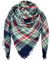 DELEY Retro Damen Tartan Schal weicher karierter karierter Schal Wickelschal Decke Schals Blau und Grün