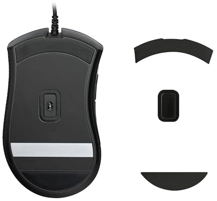 kwmobile Mouse Feet Replacement Compatible with Razer DeathAdder Elite Computer Mouse Skates Sticker - Black