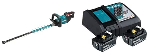 Makita DUH751Z Akku-Heckenschere 75 cm 18 V (ohne Akku, ohne Ladegerät) & Power Source Kit (2X Werkzeugakku mit Ladestation, Ersatzakkus für Elektrowerkzeuge von Makita) 197570-9