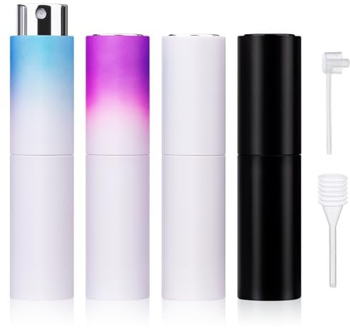 4 Stück 8ml Parfümzerstäuber Nachfüllbar Leer Reise Parfüm Zerstäuber, Mini Portable Sprühflasche Taschenzerstäuber für Handtasche, Reisen, Ferien, Flugreisen (4pcs 8ml)