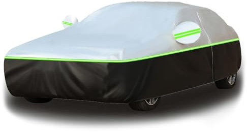 Autoabdeckung Hagelschutzplane Auto Für Seat Leon KL, Regen Sonne Staub Schutz Mit Baumwollfutter Blockt Jeden Hagelkorn。（Dicke Autoabdeckung）(Gray-green-black)