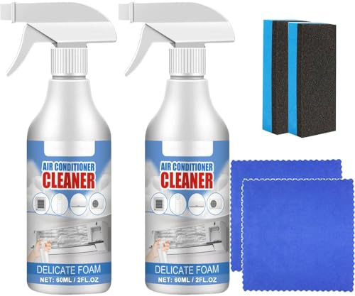 2Pcs Air Conditioner Cleaner,Air Conditioner Coil Cleaner,Air Conditioner Cleaner Foam Spray,No Washing AC Coil Foaming Spray,All-Purpose Household Bubble Cleaner