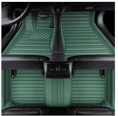 Tapis Voiture Ensemble Tapis Sol Voiture pour Kia pour Soul 2010-2017 Femmes Rose Grils Mignon Accessoires Imperméables Auto Tapis Intérieurs Tapis de Voiture réglés(Vert)