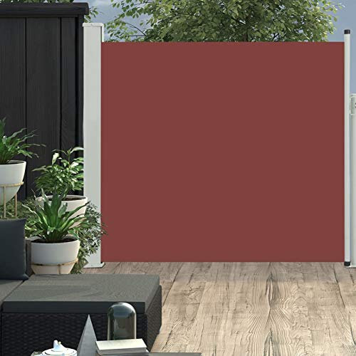 ShGaxin Ausziehbare Seitenmarkise, Sichtschutz Terrasse, Windschutz Terrasse, Terrassen-sichtschutz, Trennwand Balkon, Markise Seitenwand, 170×300 cm Braun