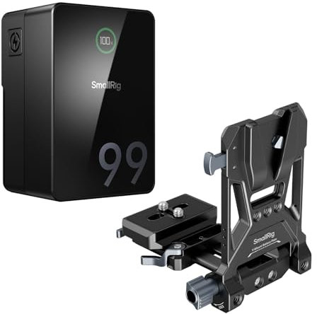 SMALLRIG V-Mount Battery Akku VB99 Pro, 99Wh/6800mAh Mini V-Mount Akku mit PD 100W USB-C Schnellladung, mit V-Mount Akkuplatte, V-Mount Akku und Platte für DSLR Kamera, Camcorder, Stativ – 5046