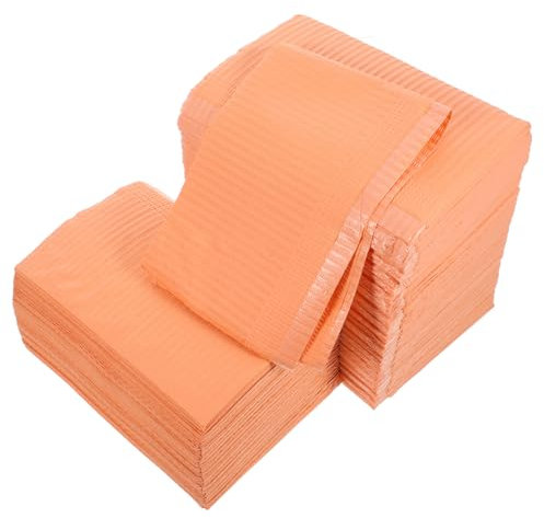 minkissy Disposable Nail Art Table Mat and Manicure Pad 125 Pieces Orange Disposable Manicure Mat Nail Art Practice Salon Care Tablecloth for Professional and Home Use