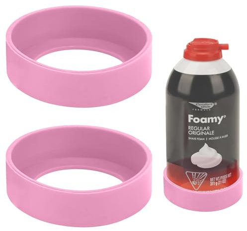 Linkidea Lot de 2 supports antirouille pour gel à raser 2,5 pouces, support en silicone pour mousse à raser, base en mousse pour gel à raser compatible avec Barbasol et Gilletee (rose)