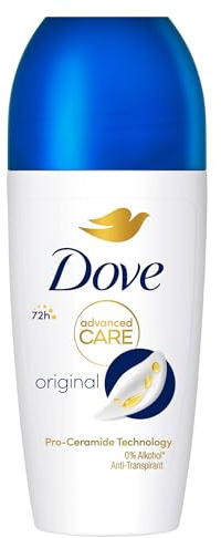 Dove, Deo Roll On Advanced Care Original, Antitranspirant-Deodorant, sanfte Formel mit dreifacher feuchtigkeitsspendender Wirkung, Schutz bis zu 48 Stunden, Deodorant für Damen und Herren, 6 Stück à