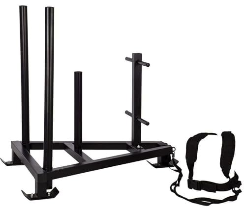 Diamond Prowler Power Sled Professioneller Cross-Trainingsschlitten mit Gurt, maximale Belastung 270 kg, für Schub und Zug, kompatibel mit Lochscheiben 50 mm & 25 mm, Fitness, Fitnessstudio, Athleten