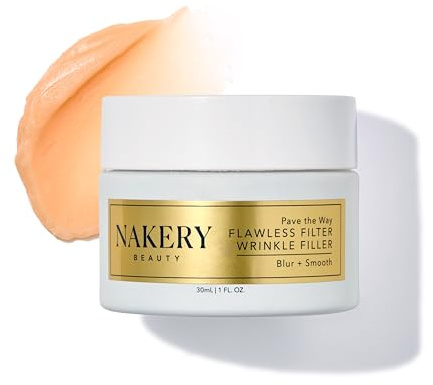 Nakery Pave The Way Flawless Filter Wrinkle Filler, Anti Aging Face Cream for Women, Instantly Smooths Deep Wrinkles, Blurs Imperfections, Skin Tightening Primer, Clinically Proven Formula Made in USA