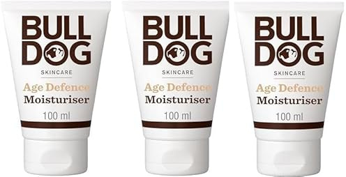 Bulldog Skincare Age Defence Face Moisturiser, Daily Moisturiser for Men to Help Combat Signs of Ageing, 100m x 3 Pack