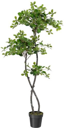 Garvee Künstlicher Schwarzer Olivenbaum, 150 cm Kunstpflanze Olivenbaum für den Innenbereich,UV-beständig Outdoor Dekoration für Stilvolle Räume