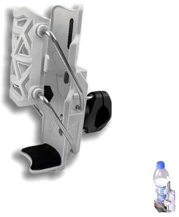 Adaptive Bike Cup Holder, Motorcycle Drinks Holder with Automatic Clamping, 360 Degree Adjustable Mount for E-Bike & Mobility Scooter Accessories, Handlebar & Crash Bar Mount Cup Cage(Grey)