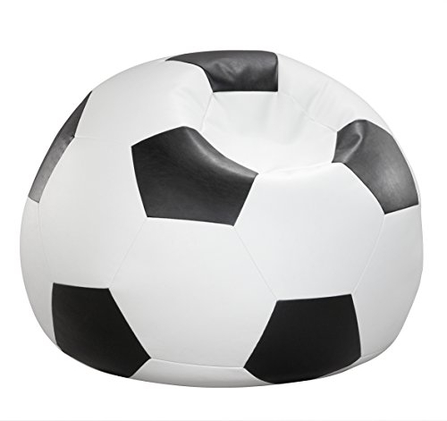 Cats Collection Fussball Sitzsack Kunstleder Ø 90 cm schwarz/weiß
