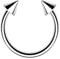 Piersando Piercing Hufeisen Septum Titan G23 mit Spikes Tragus Helix Nase Lippe Ohr Intim Nippel Augenbraue Brust Horseshoe Silber 1,6mm x 10mm x 4mm