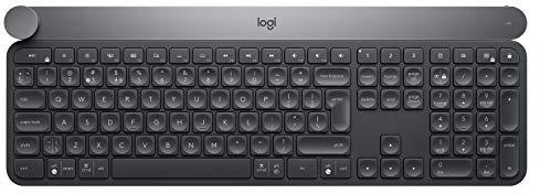 Logitech Craft Kabellose Tastatur, Bluetooth & 2.4 GHz Wireless Verbindung, Automatische Tastenbeleuchtung, Multi-Device, PC/Mac, US International QWERTY-Layout - Graphit