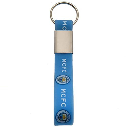 Manchester City Football Club Official Silicone Key Ring Chain Team Crest Badge