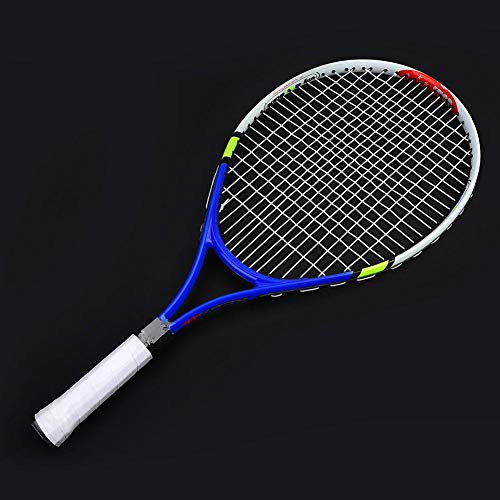 Alomejor Tennisschläger 3 Farben Aluminiumlegierung Kinder String Single Tennisschläger mit Aufbewahrungstasche für Kinder Trainingspraxis(Blau)