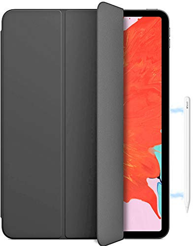 Magnetic case grey iPad Pro 12,9 2018, compatibile con Apple Pencil 2, supporta ricarica Apple Pencil 2, custodia cover protettiva di protezione iPad Pro 12.9'' pollici,funzione schermo sleep on/off