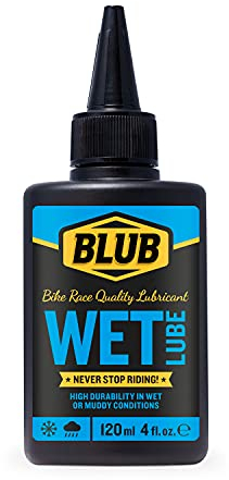 BLUB Wet Nasses Fahrradkettenschmiermittel 120 ml, MTB-Kettenfett, Fahrraddichtmittel, Fahrradkettenöl, MTB-Fett, Schmiermittel für nasse Bedingungen, Blau