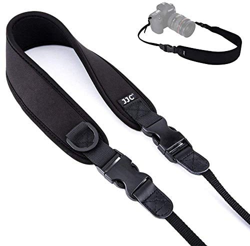 JJC Neoprene Camera Neck Strap with Quick Release Clip for Sony Fujifilm Olympus DSLR SLR Camera Camcorder, Adjustable Camera Sling Belt Over Shoulder Strap