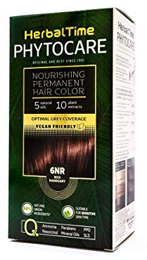 Herbal Time Phytocare Tinte Permanente | Sin Amoniaco, Sin Parabenos | Tinte Natural Pelo Profesional | Kit Tinte de Pelo | Nutre y Protege Tu Cabello | Color Caoba Intenso 6NR