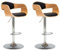 vidaXL 2X Bugholz Barstuhl Höhenverstellbar Barhocker Bistrohocker Küchenhocker Thekenhocker Tresenhocker Tresenstuhl Schwarz Kunstleder