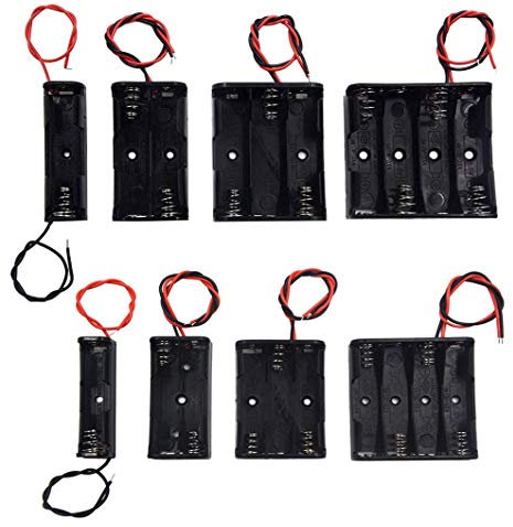 (Pack of 8)AA and AAA Battery Holders: 1Pc 1 AA Holder, 1Pc 2 AA Battery Holder, 1Pc 3 AA Holder, 1Pc 4 AA Battery Holder, 1Pc 1AAA Holder, 1Pc 2 AAA Battery Holder, 1Pc 3 AAA Holder, 1Pc 4 AAA Holder