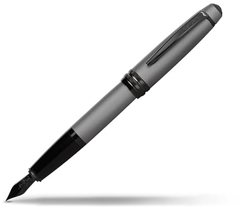 CROSS Bailey Fountain Pen (M Nib, PVD Fittings) Matte Grey Pack of 1