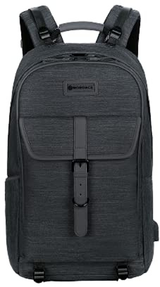 Nordace Comino Reisetasche 24L-Vol. Laptop-Fach RFID-Taschen USB-Anschluss Gew:1,29kg wasserbeständig (Schwarz)