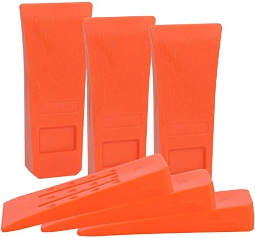 Poweka Set di cunei di abbattimento da 6 '' per motosega - Cuneo da taglio per alberi da spaccare in plastica ABS, strumenti per la registrazione degli alberi (confezioni da 6)