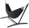 TERRE JARDIN - Hamac sur Pied, avec Support Métal, Charge Max 130 kg - Hamac avec Support, Toile en Tissu Polyester, Noir - Hamac Suspendu Jardin Balcon Extérieur et Terrasse - Résiste à l'eau