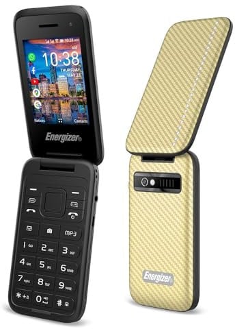 Energizer - Mobile à Clapet E282SC - Double Sim (Nano SIM) - 4G LTE - Garanti 3 Ans - Doré - Débloqué - Caméra 2MP