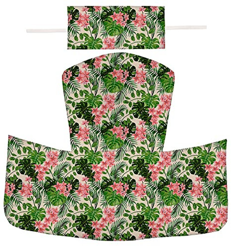 Ferocity Hängesessel Kissenbezug, Polsterbezug, Überzug für Polyrattan/Rattan Kissen Hängeschaukel, Hängekorb, Schaukel Korb, Rückenkissenbezug in der Farbe Palmen Hell [114]