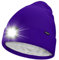 ATNKE LED Mütze mit Licht,Wiederaufladbare USB 4 LED Beleuchtete Laufmütze Extrem Heller Lampe Winter Warme Gefüttertes Fleece Stricken Mütze für Herren und Damen Geschenke/Purple