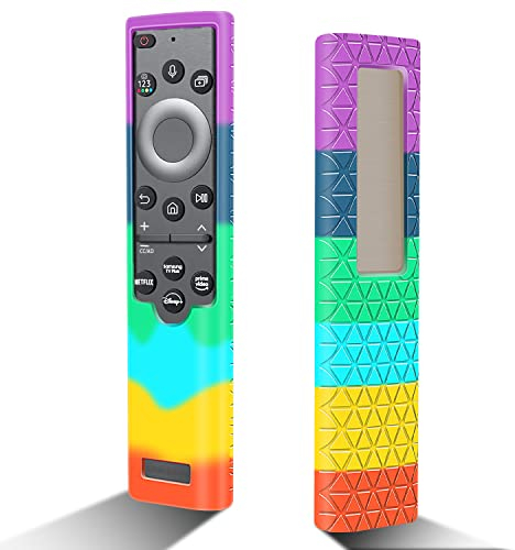 Custodia in Silicone per Samsung Telecomando Solare BN59-01385 BN59-01386 Series BN59-01391A Guscio Protettiva Cover Cassa Copertura per Samsung TV TM2280E TM2281E SolarCell Remote 2022(Arcobaleno)