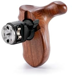 TILTA TA-AWH10-R-B-1 Advanced Right Side Wooden Handle + Rosette Adapter Adjustable Camera Cage Side Grip for Tilta A7M4 A7S3 R5/R6 S5 Cage (Type X Right Side Wooden Handle)