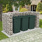 KOIECETA Gabione Mülltonnenbox für 3 Tonnen U-förmig Stahl 250x100x120cm Müllbox